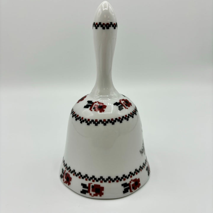 Ceramic bell in white, red and black