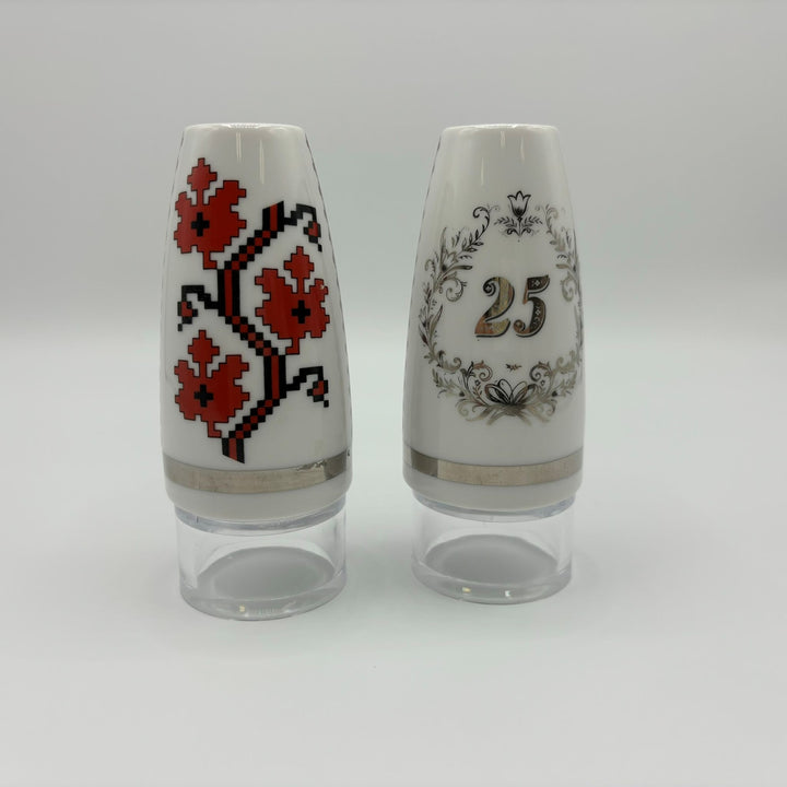 Salt and pepper shakers-25th anniversary set