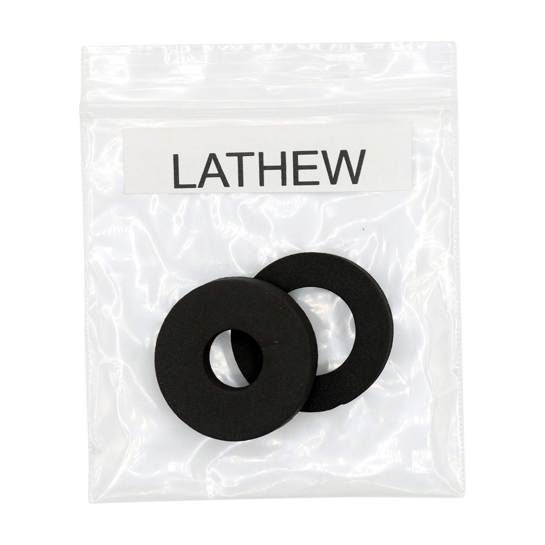 Two black foam rubber washer inserts for craft lathe