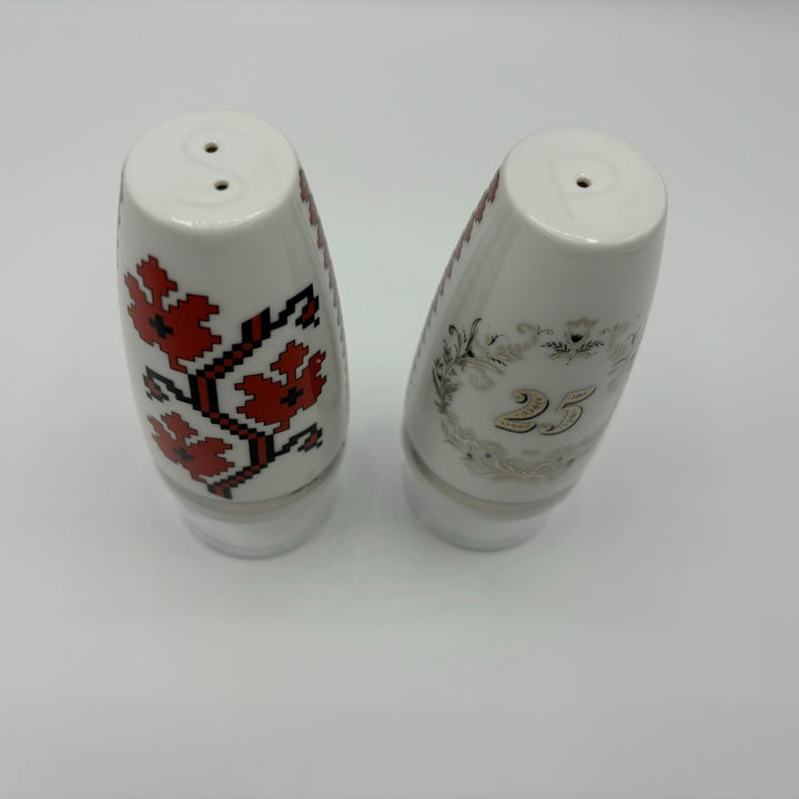 Salt and pepper shakers-25th anniversary set